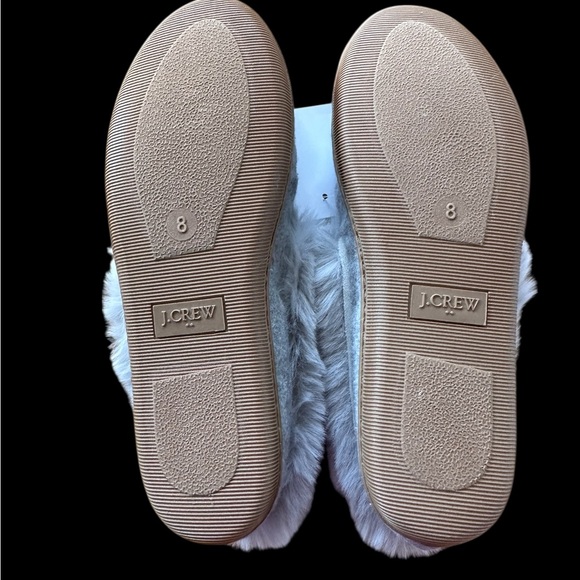 NWT J. Crew Gray Women's Heathered Faux-Fur Lined Slippers • Size 8 - Picture 3 of 10